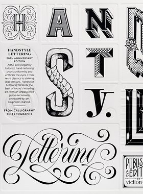 现货英文原版 Handstyle Lettering 手型刻字 Victionary 书法字母设计指南标牌标志排版字体平面设计书籍