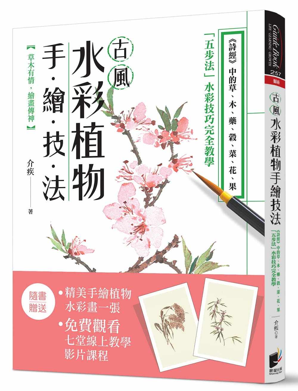 【清仓特价】 古风水彩植物手绘技法五步法水彩技巧教学绘画技巧诀窍艺术绘画书籍