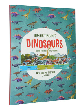 Terrific Timelines Dinosaurs 精彩的时间表 恐龙 含纸模型 艺术设计书籍