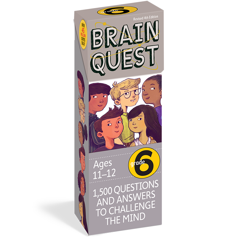 【现货】英文原版Brain Quest Grade 6 Revised 4Th Edition六年级11-12岁卡片书认知智力开发卡片书美国学前全科练习获奖系列书籍