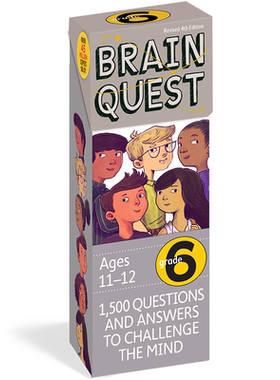 【现货】英文原版Brain Quest Grade 6 Revised 4Th Edition六年级11-12岁卡片书认知智力开发卡片书美国学前全科练习获奖系列书籍
