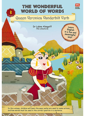 【现货】英文原版 Wow V3 Queen Veronica Vanderbilt Verb 维罗妮卡范德比尔特女王 儿童英语童话故事书单词互动启蒙儿童语言学习