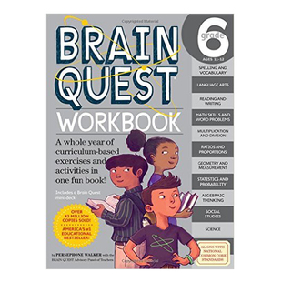Brain Quest Workbook 英文原版 Grade 6年级练习册美国学前小学生全科练习书籍 现货