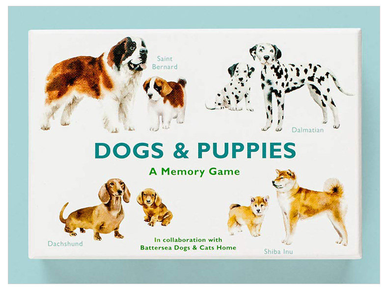 【现货】英文原版 Dogs Puppies 狗和小狗记忆配对游戏 精美插图的亲子互动卡牌记忆游戏聚会桌游生活风格类书籍
