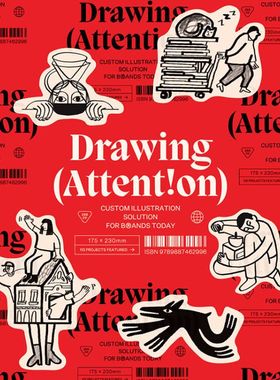 【现货秒发】英文原版 Drawing Attention 引起注意 Victionary出版 吸引眼球 标志VI设计 商业插画设计作品集字体平面设计书籍