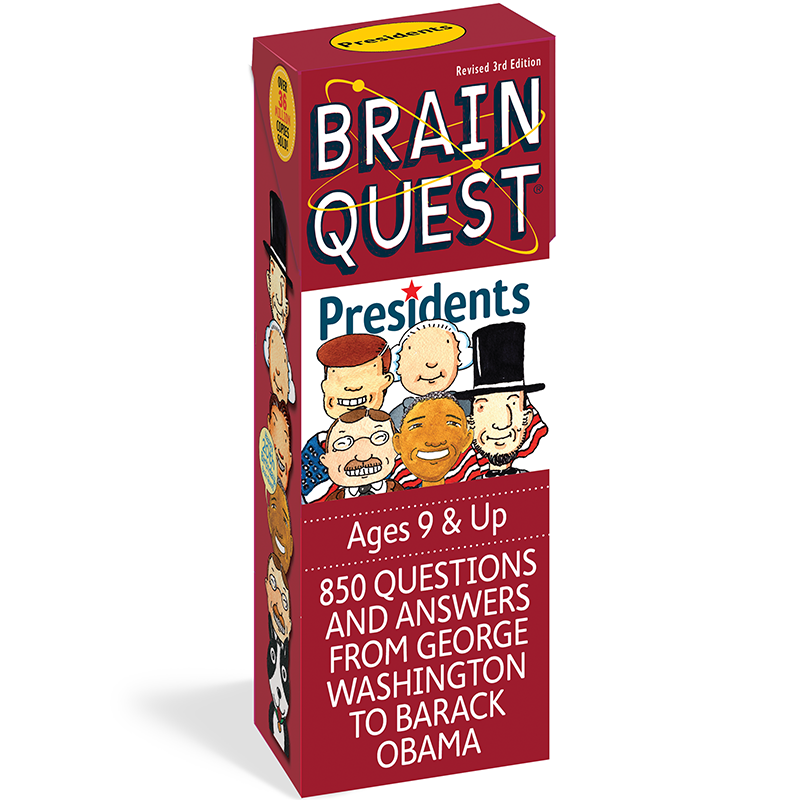 【现货】英文原版 Brain Quest Presidents 卡片书 美国总统9岁以上认知智力开发主题卡片书美国学前全科练习获奖系列书籍