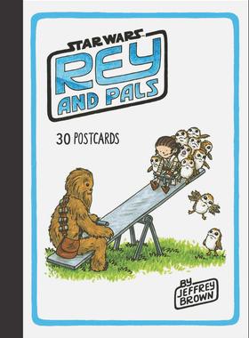 【现货】英文原版 Rey and Pals 30 Postcards星球大战蕾伊和朋友们30张明信片 Jeffrey Brown绘本系列礼品书儿童书籍