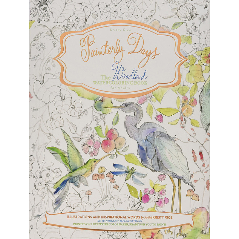 水彩画手册Painterly Days The Woodland Watercoloring Book for Adults 艺术绘画类书籍