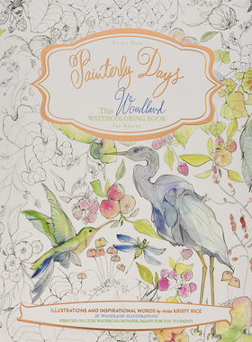 水彩画手册Painterly Days The Woodland Watercoloring Book for Adults 艺术绘画类书籍