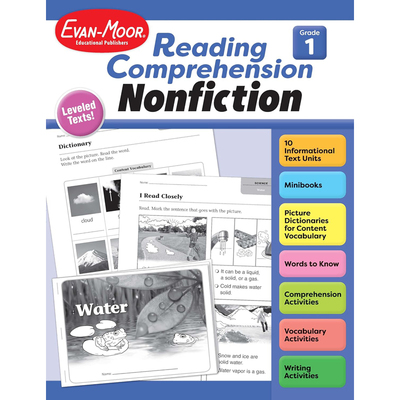 【预售】英文原版 Reading Comprehension: Nonfiction, Grade 1 阅读理解：非虚构类一年级 Evan-Moor 小学生学习辅导书籍