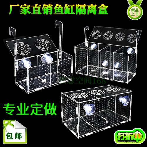 鱼缸隔离盒亚克力鱼苗孵化盒箱繁殖盒水族饲养箱产房分离箱孔雀箱