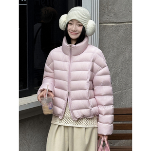 排骨羽绒服女短款2025冬季新款时尚立领90白鸭绒轻薄保暖糖果外套