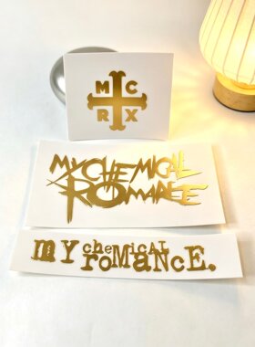 【3张】My Chemical Romance我的化学浪漫周边金属贴纸金色手机壳