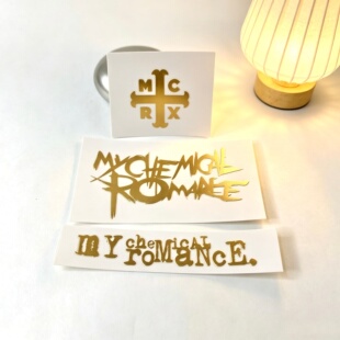 【3张】My Chemical Romance我的化学浪漫周边金属贴纸金色手机壳
