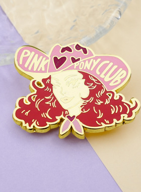 Pink Pony Club 粉马俱乐部插排姐Chappell Roan金属徽章胸针配饰