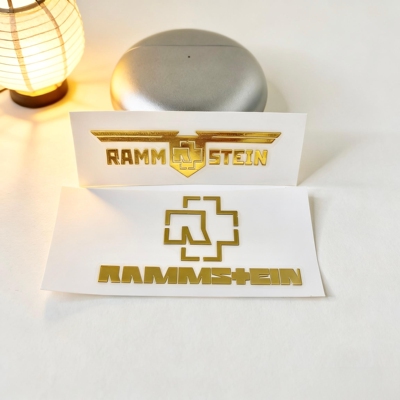 【2张】Rammstein 德国战车乐队周边金属贴纸金色手机壳电脑平板