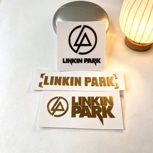【3张】Linkin Park林肯公园周边金属贴纸金色手机壳平板吉他装饰