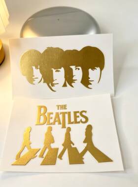 【2张】披头士乐队The Beatles周边金属贴纸金色手机壳平板列侬