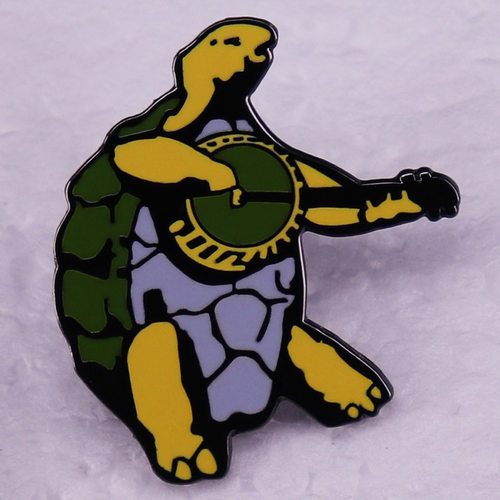 Grateful Dead 乌龟弹奏班卓复古摇滚乐队金属徽章胸针配饰 Pins
