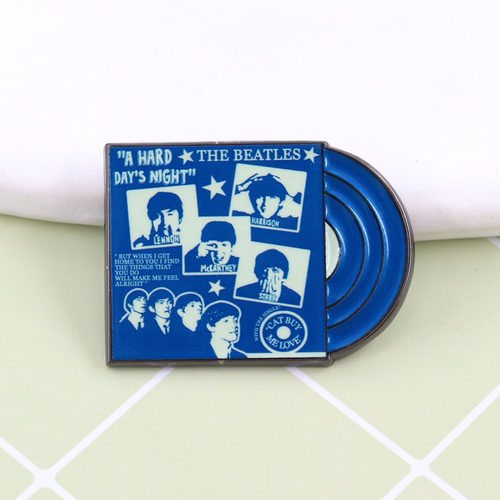 The Beatles 披头士乐队封面黑胶唱片烤漆金属徽章胸针配饰 Pins
