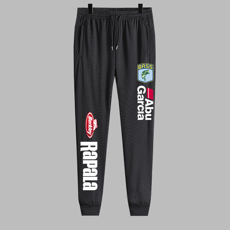 钓鱼路亚小脚裤网眼透气印花速干裤子夏季薄款海钓长裤男士沙滩裤