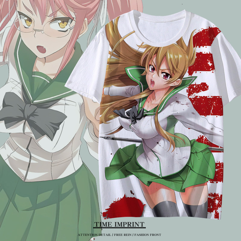 学园默示录 T恤短袖男女学生装宫本丽cos痛衣二次元周边衣服汗衫