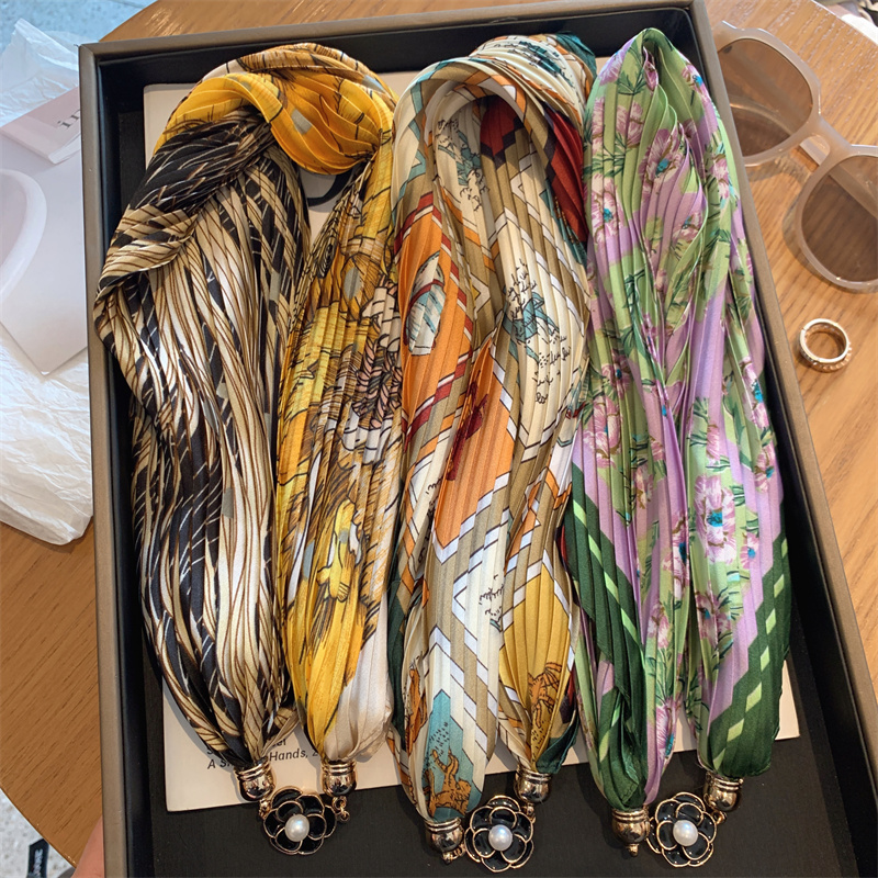 磁吸扣丝巾花朵项链发带