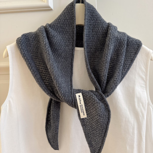 高品质纯色三角巾护颈披肩女简约针织围巾披肩好搭配