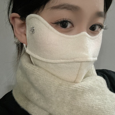 骑行保暖口罩女冬季防风防寒透气立体百搭显脸小高颜值护眼角面罩