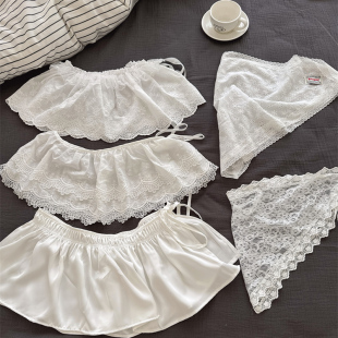 子 半身裙屁帘搭配裤 新款 蕾丝花边半身裙女春夏叠穿百搭短裙时尚