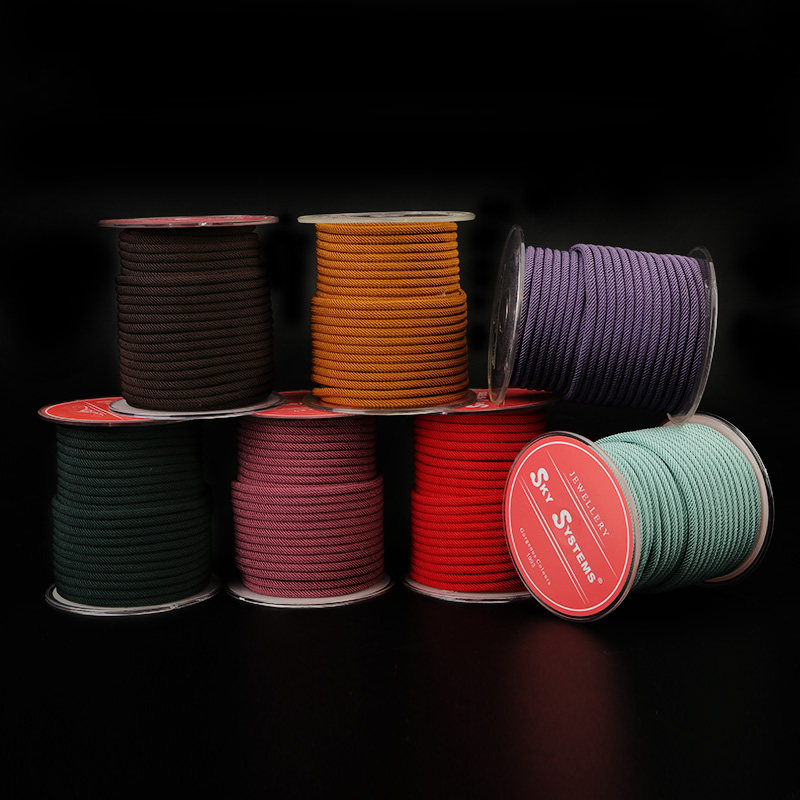 芊雅sky斜纹线项链绳琥珀蜜蜡翡翠吊坠手工粗绳DIY半成品线绳