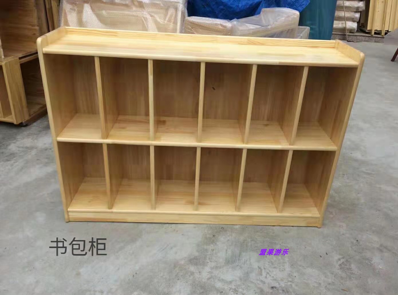 幼儿园书包柜实木蒙氏教具柜儿童12格储物柜橡木书包收纳柜子
