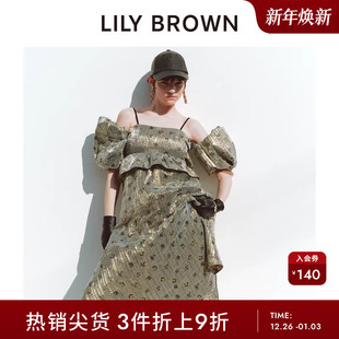 两穿蝴蝶结连衣裙LWFO244072 华丽泡泡袖 LILY BROWN秋冬款