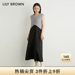 LILY BROWN秋冬款 无袖针织马甲2件套方领连衣裙LWNO234079
