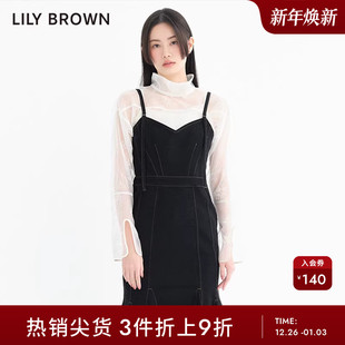 LWFT231185 甜美透视印花系带百搭打底衫 LILY BROWN春夏款