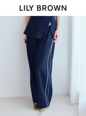 LILY BROWN2025秋冬新品通勤高腰腰带直筒阔腿西装长裤LWFP254209