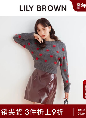 LILY BROWN秋冬款 纯色简约高腰A字短款半身裙LWFS244176