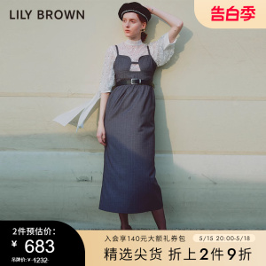 LilyBrown复古高腰吊带连衣裙