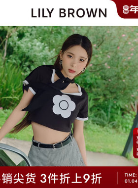 LILY BROWN秋冬款 MARY QUANT方领学院风短款T恤LWCT244123