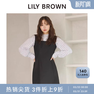 LILY 甜美方领露背蝴蝶结短连衣裙LWFO244152 BROWN秋冬款