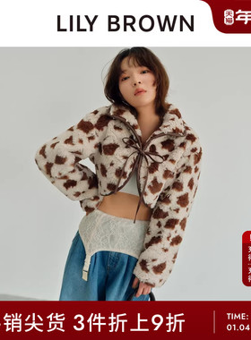 LILY BROWN秋冬款 甜酷百搭系带短款羊羔绒外套LWFC244136