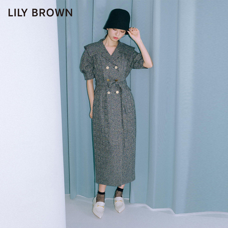 LILY BROWN春夏款 复古西装风双排扣腰带连衣裙LWFO231067,女装/女士精品,连衣裙,淘宝优惠券,粉丝福利购,淘宝优惠卷