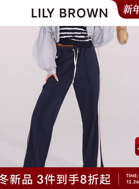 LILY BROWN2025秋冬新品MARY QUANT高腰系带运动休闲裤LWCP254012
