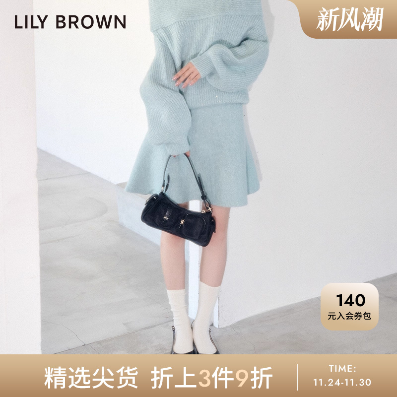 LilyBrown秋冬单鞋蝴蝶结粗跟