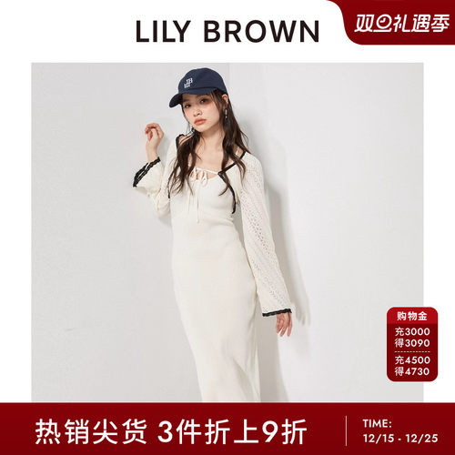 LILY BROWN春夏款 吊带针织外套露背2件套连衣裙LWNO241062