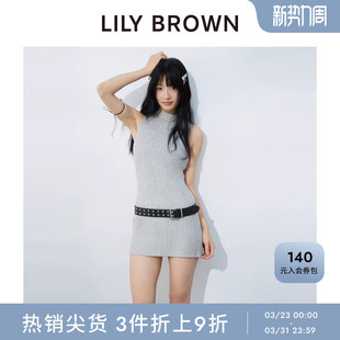 短款 气质竖纹无袖 针织连衣裙LWNO251054 BROWN春夏款 LILY