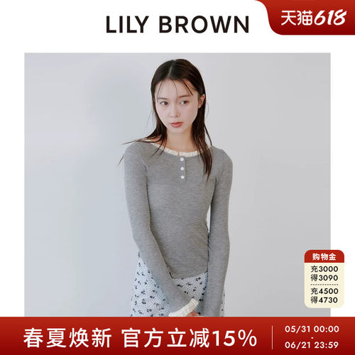 LILYBROWN花边棉质长袖T恤
