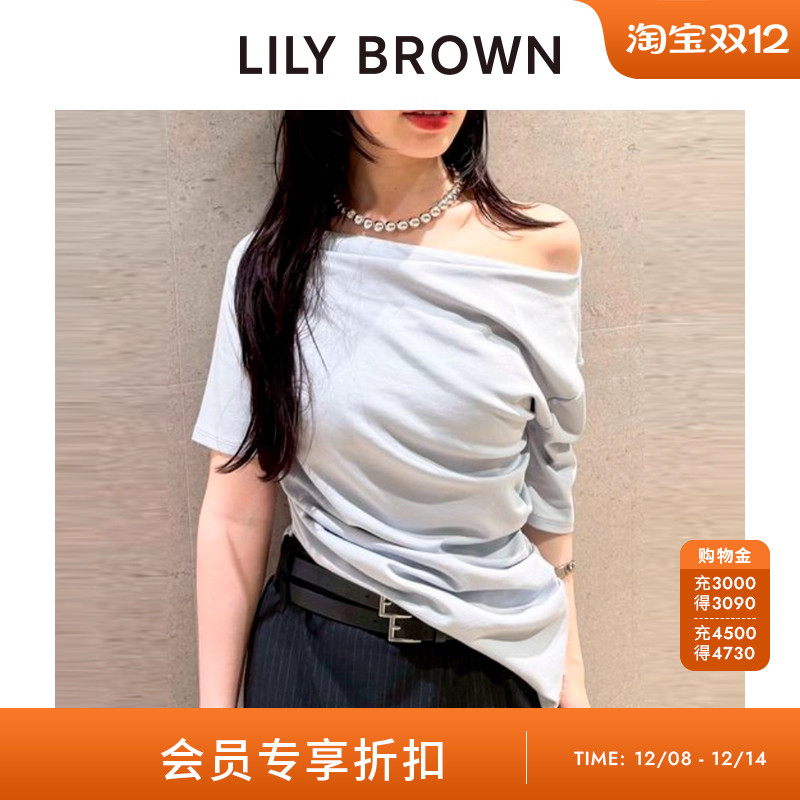 LILYBROWN露肩不规则短袖T恤