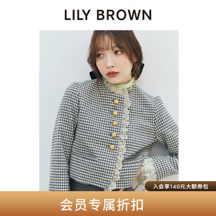 LILY BROWN2026秋冬新品CANDY蕾丝边可拆袖小香风外套LWFJ264817
