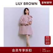 LILY BROWN2025秋冬新品 蝴蝶结系带钻扣羊毛呢外套大衣LWFC255811